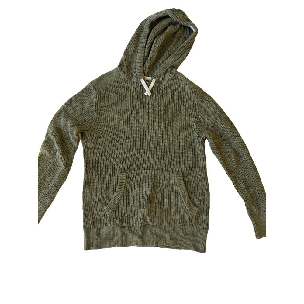 Roots Canada Knit Pullover Sweater 100% Cotton Green Grandpa Knit Unisex Size Sm